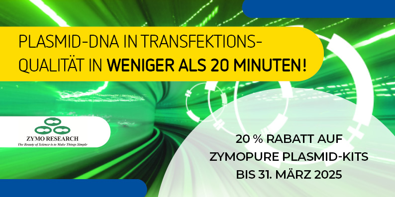 20 % Rabatt auf ZymoPURE Plasmid-Reinigungskits 